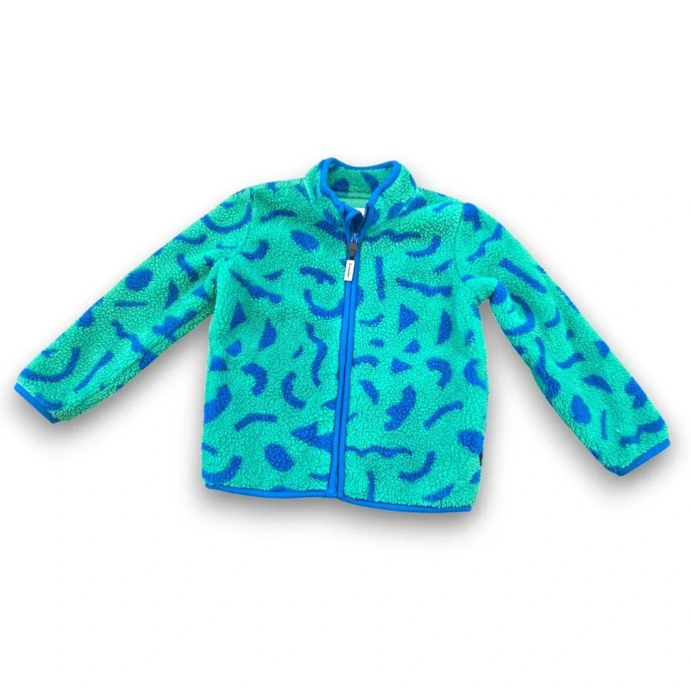 Crayola x Kohl's Full-Zip High Pile Fleece Jacket Green Blue Kids Boys 5T